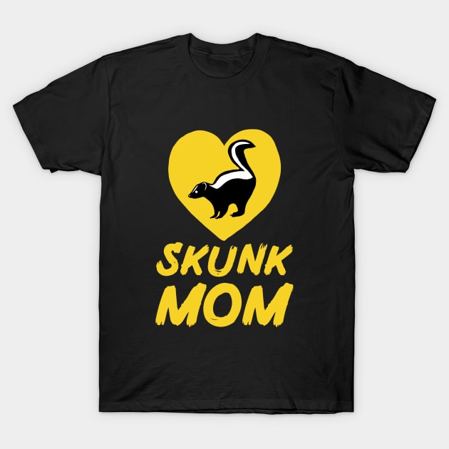 Skunk Mom for Skunk Lovers, Yellow T-Shirt by Mochi Merch